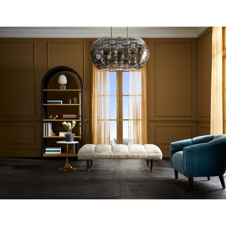 Nebula Brass and Glass 8-Light Oval Chandelier