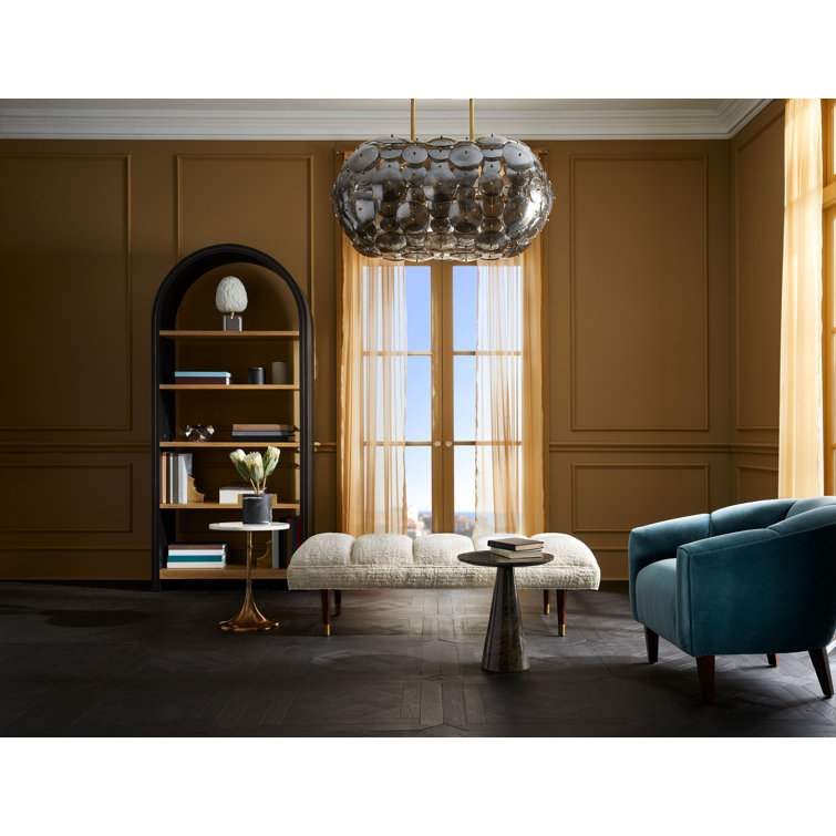 Nebula Brass and Glass 8-Light Oval Chandelier