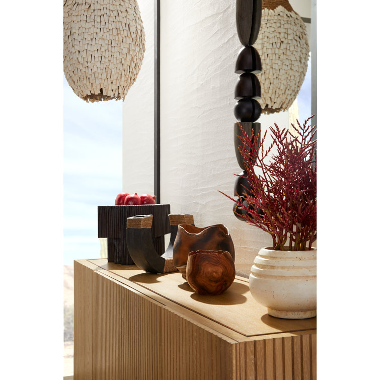 Orla Antique Brass and Rattan Pendant Light