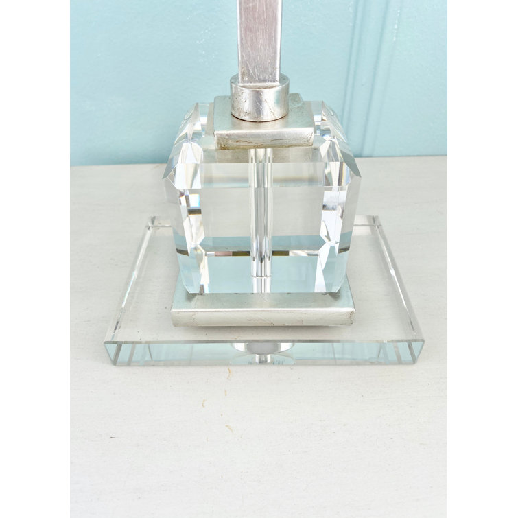 Elaina 36.5" Tall Silver Iron and Crystal Table Lamp