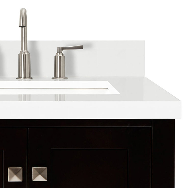 Ariel Cambridge 37" Espresso Single Sink Bathroom Vanity with Quartz Top