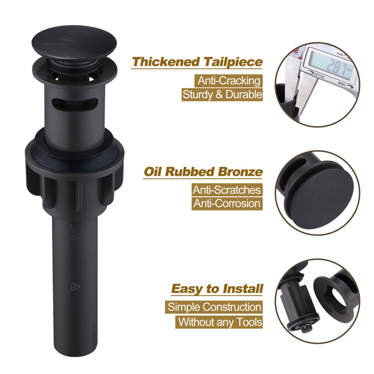 Oil Rubbed Bronze Pop-Up Bathroom Sink Drain Assembly