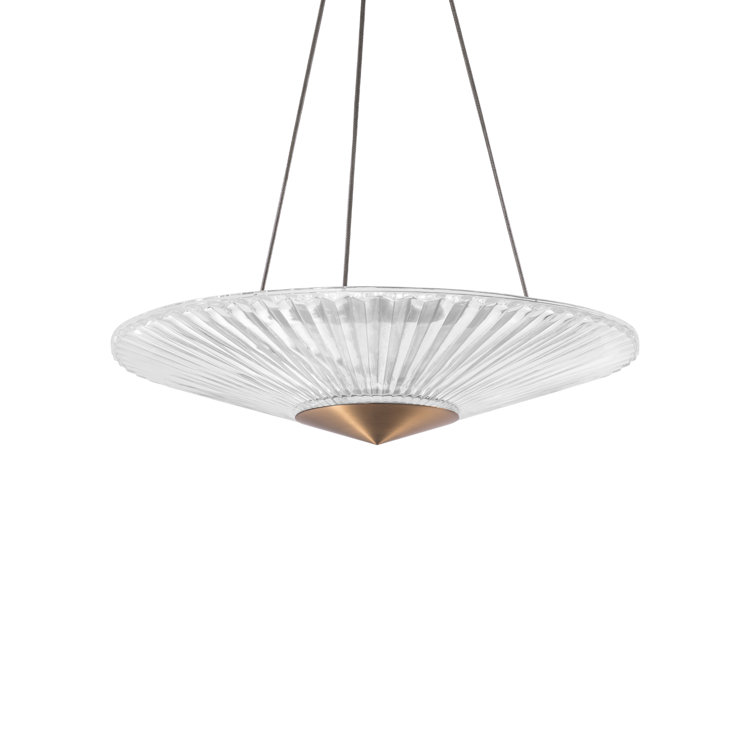 Aged Brass Crystal LED Indoor/Outdoor Pendant Light