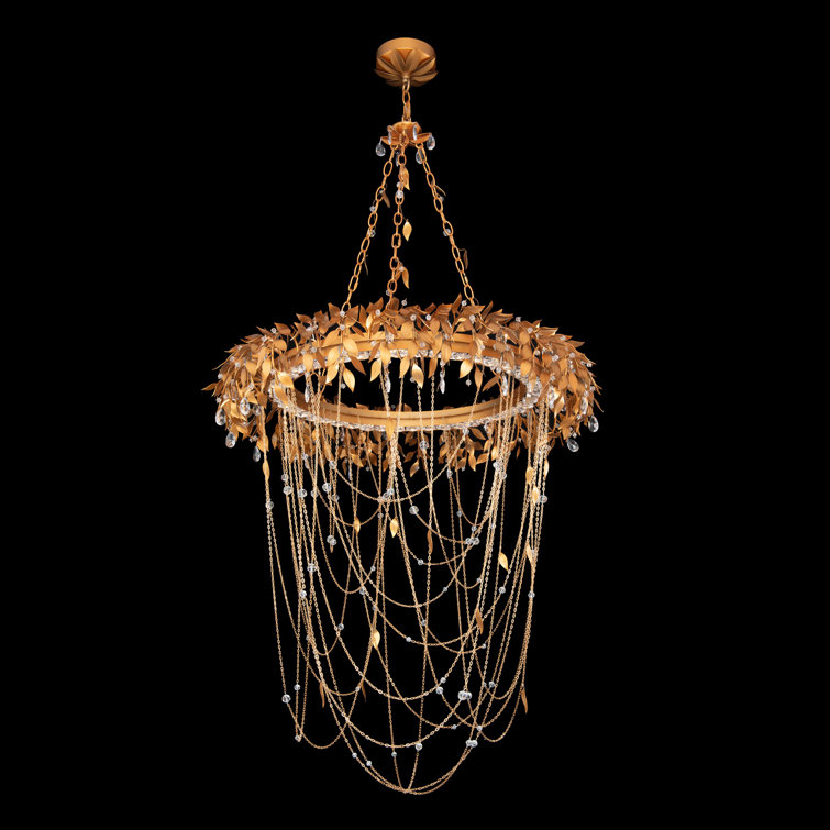 Gold Crystal LED Indoor/Outdoor Pendant Light