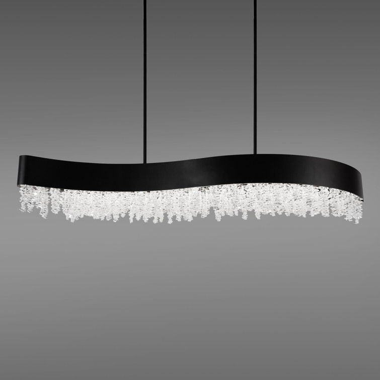 Soleil Black Optic Crystal LED Indoor/Outdoor Island Pendant