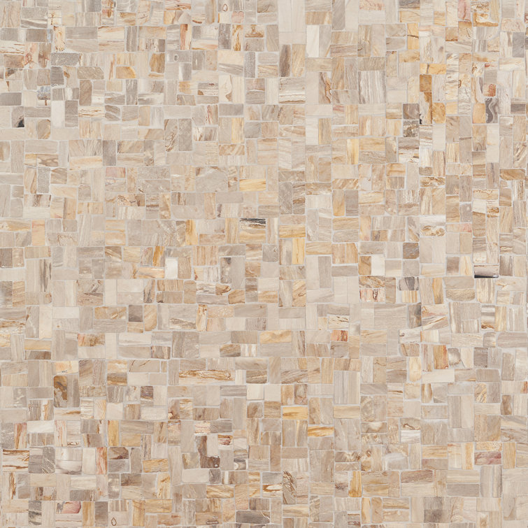 Antique Brown Petrified Wood Mosaic Tile for Indoor and Outdoor