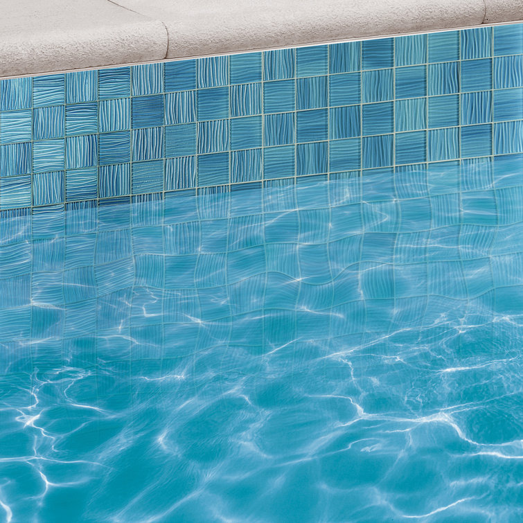 Mineralis Polished Blue Glass Mosaic Wall Tile