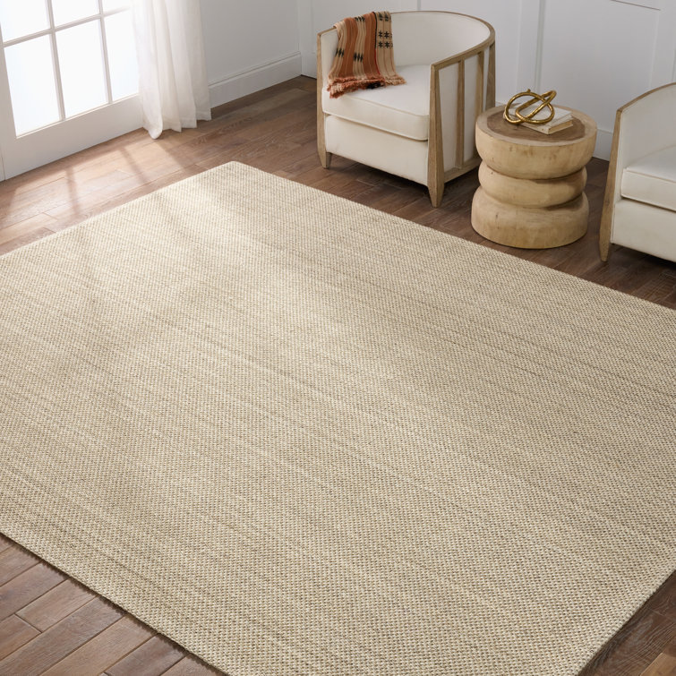 Ivory Wool Flat Woven Reversible 5'x8' Area Rug