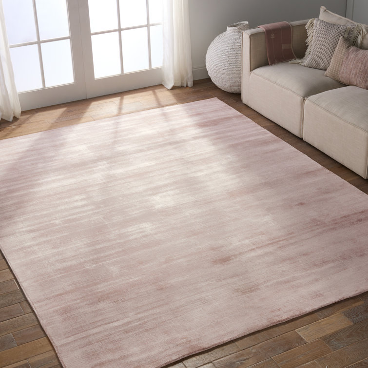 Handmade Distressed Pink Viscose Rug 8' x 10'