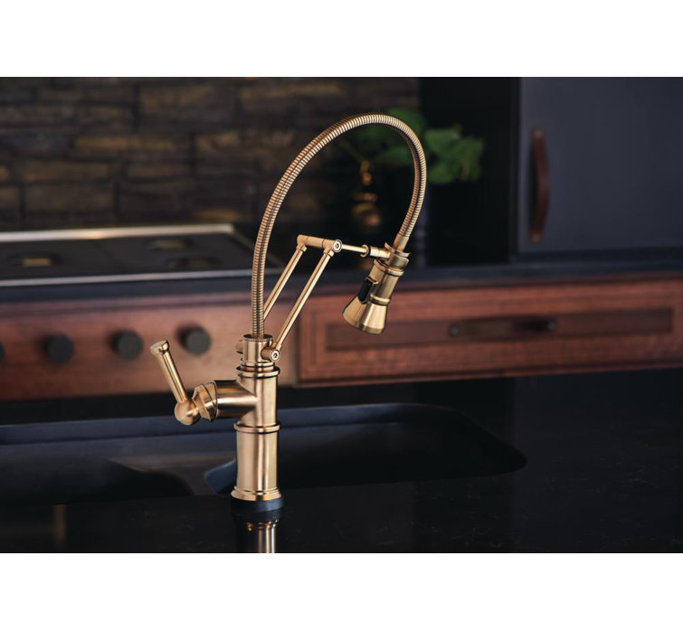 Stainless Steel Pull-Out Spray Kitchen Faucet with Brass Handle