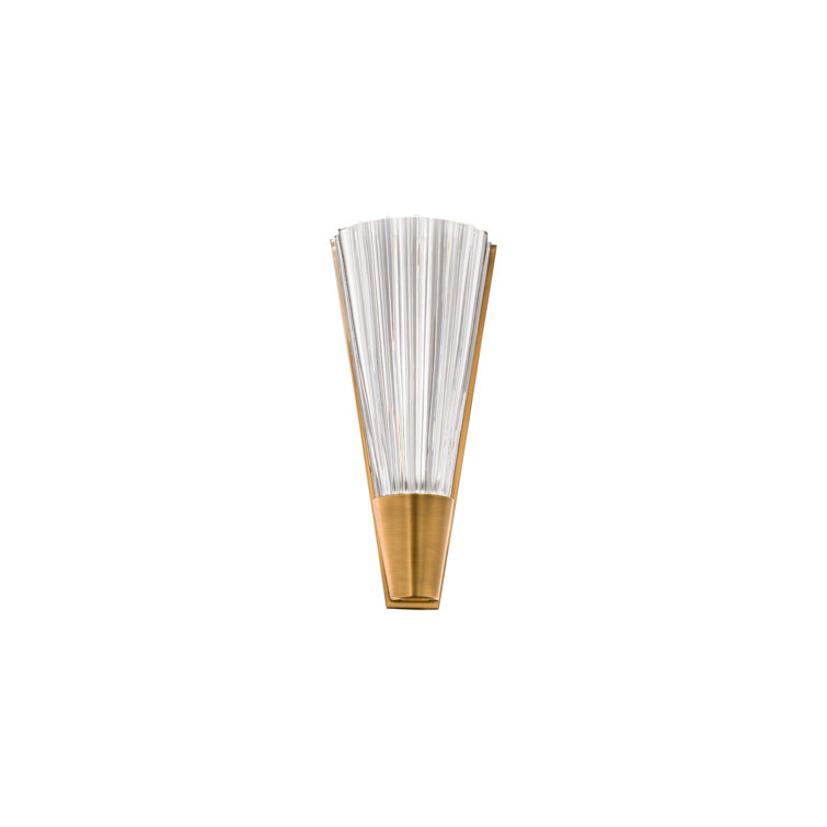 Aged Brass and Crystal LED Wall Sconce