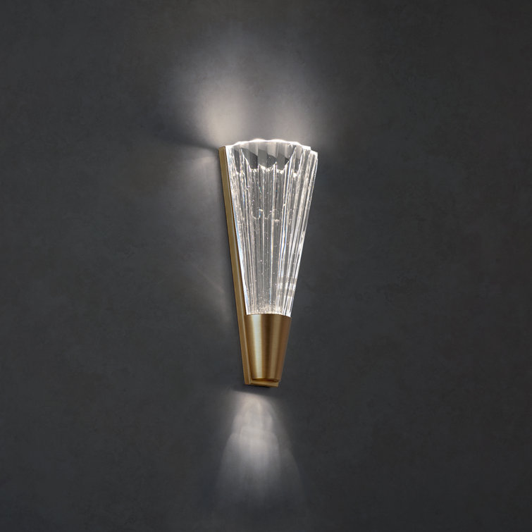 Aged Brass and Crystal LED Wall Sconce