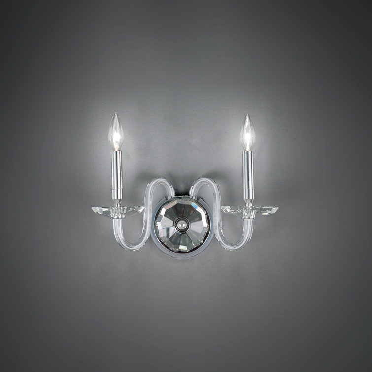 Habsburg Polished Chrome 2-Light Crystal Wall Sconce