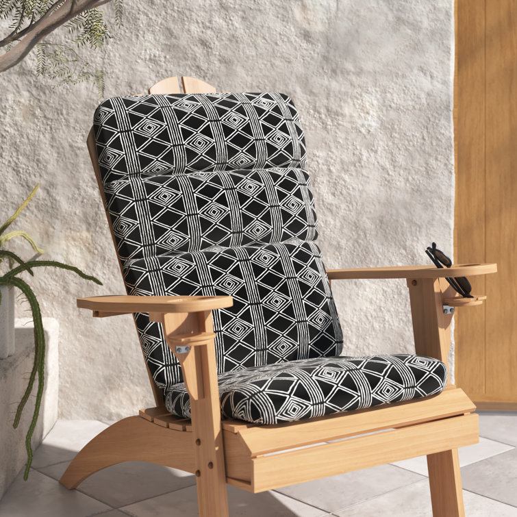 Black Global Stripe Outdoor Adirondack Chair Cushion