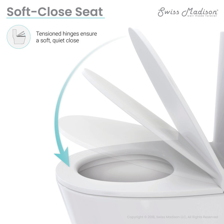 Glossy White Ceramic Dual Flush Elongated One-Piece Toilet