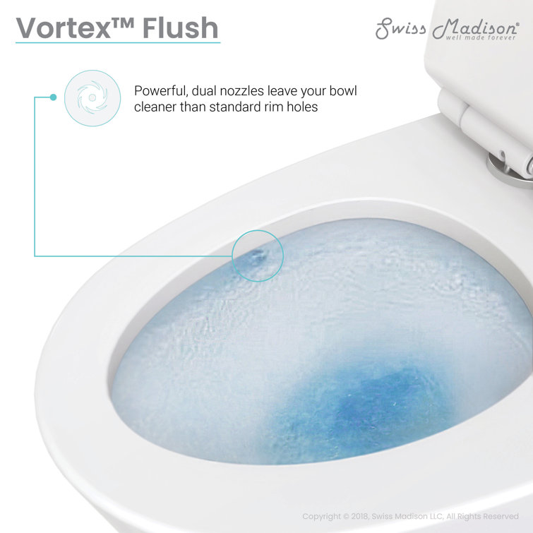 Glossy White Ceramic Dual Flush Elongated One-Piece Toilet