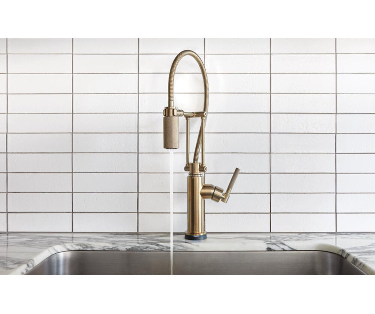 Modern Nickel 21.5" Stainless Steel Kitchen Faucet with Pull-out Spray