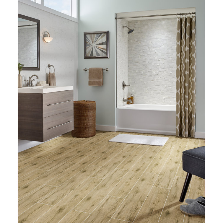 Celeste Taupe 8" x 40" Glazed Ceramic Wood Look Tile
