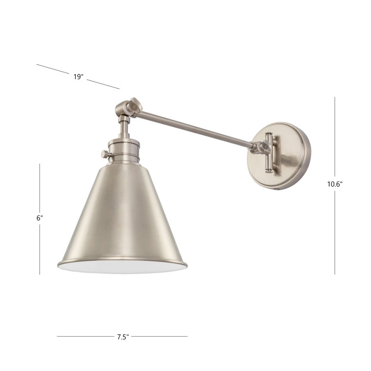 Antique Polished Nickel Swing Arm Wall Sconce