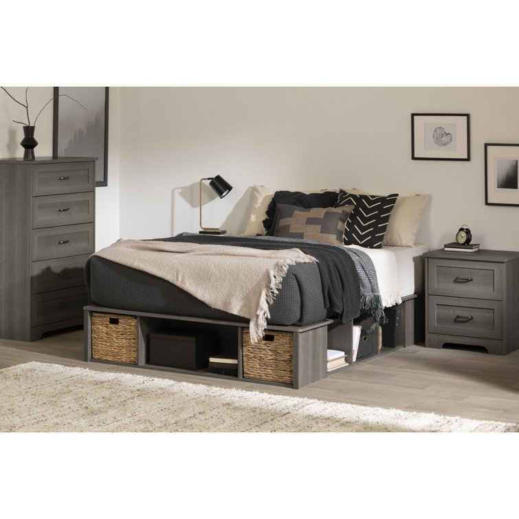 Gray Maple 2-Drawer Farmhouse Nightstand