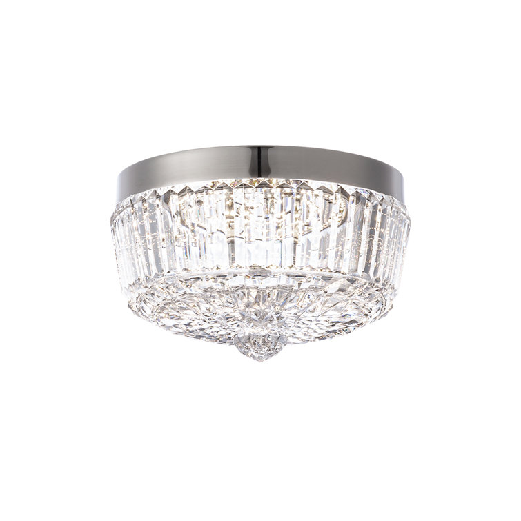 Heritage Crystal Polished Nickel LED Flush Mount