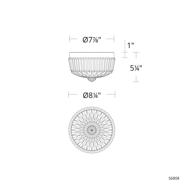 Heritage Crystal Polished Nickel LED Flush Mount