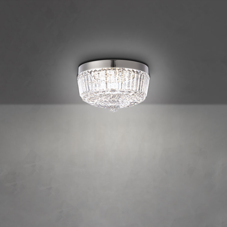 Heritage Crystal Polished Nickel LED Flush Mount