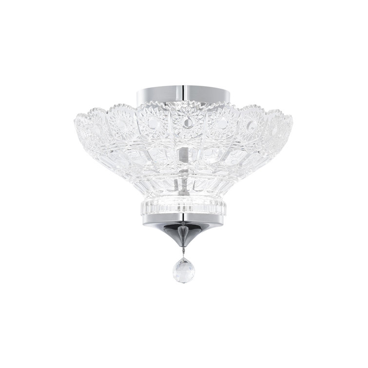 Elegance Crystal Chrome LED Semi-Flush Mount Light, Indoor/Outdoor