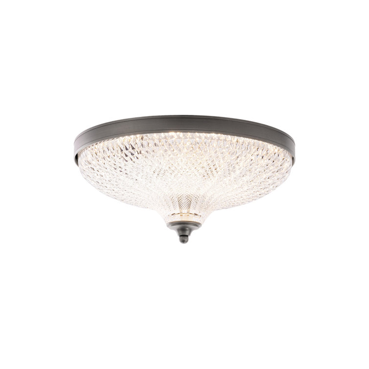 Antique Nickel Crystal LED Flush Mount Light