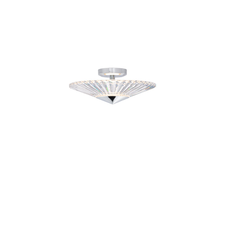 Elegance Crystal LED Chrome Semi-Flush Mount Light, 16" W