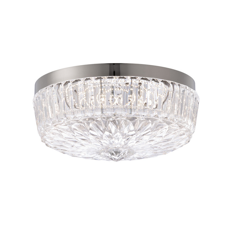 Heritage Crystal Polished Nickel LED Flush Mount