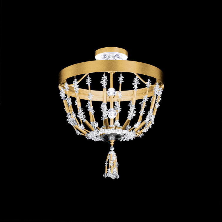Heirloom Gold Crystal LED Semi Flush Mount Light