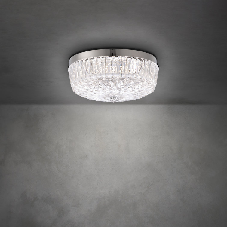 Heritage Crystal Polished Nickel LED Flush Mount