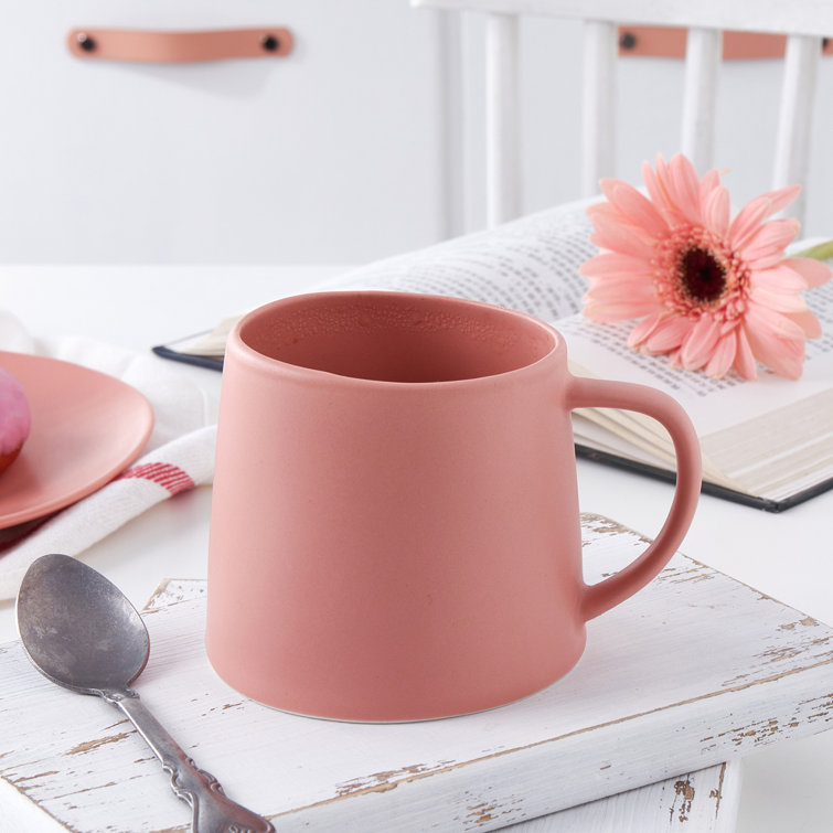 Terracotta Ceramic Minimalist Mug Set, 12 oz, Set of 6