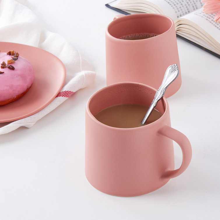 Terracotta Ceramic Minimalist Mug Set, 12 oz, Set of 6