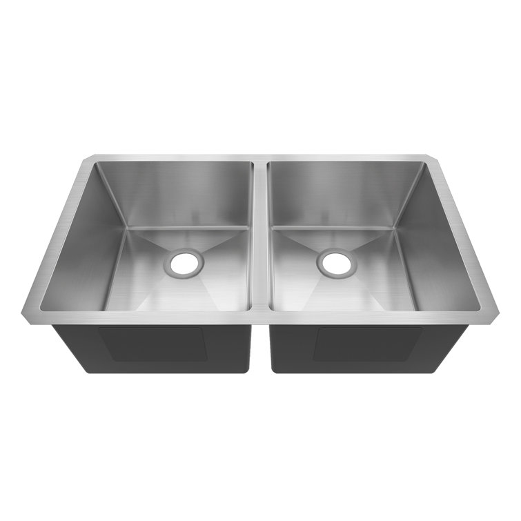 Sinber 32" Stainless Steel Double Bowl Drop-In Kitchen Sink
