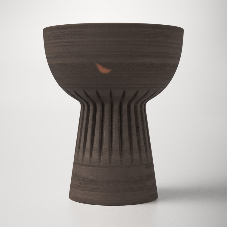 Timo Handmade Brown Earthenware Sculptural Decorative Bowl