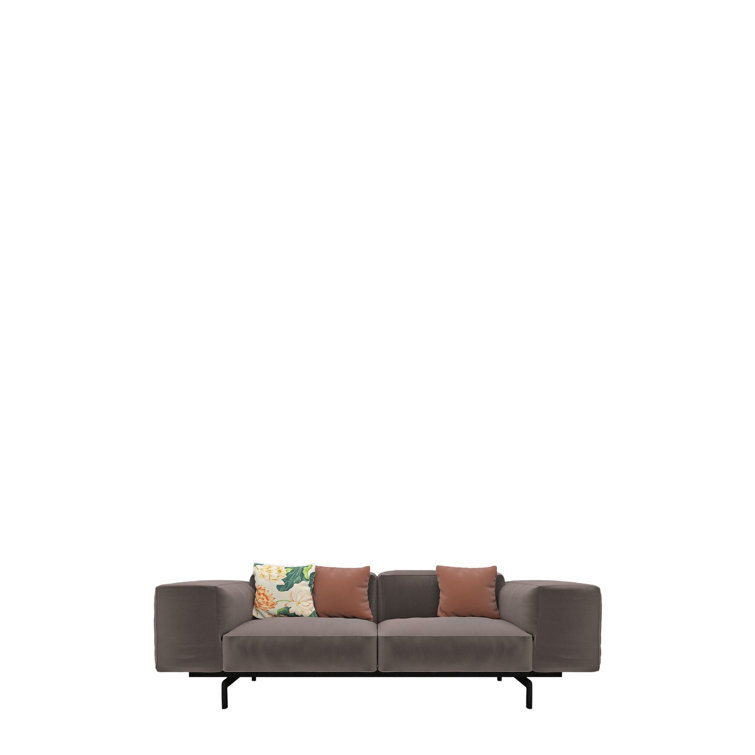 Dove Gray Velvet 88" 2-Seater Sofa