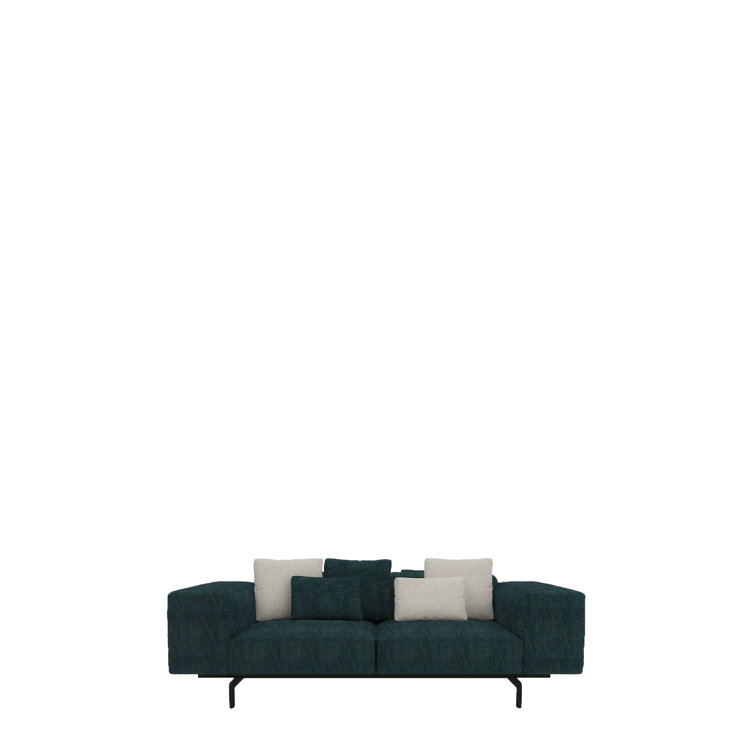 Lisbon Gubbio Green Cotton Blend 88" Modular 2-Seater Sofa