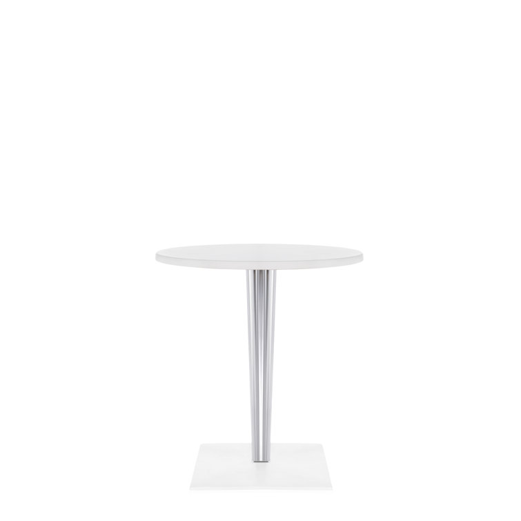 White Melamine 24" Square Coffee Table with Transparent Legs