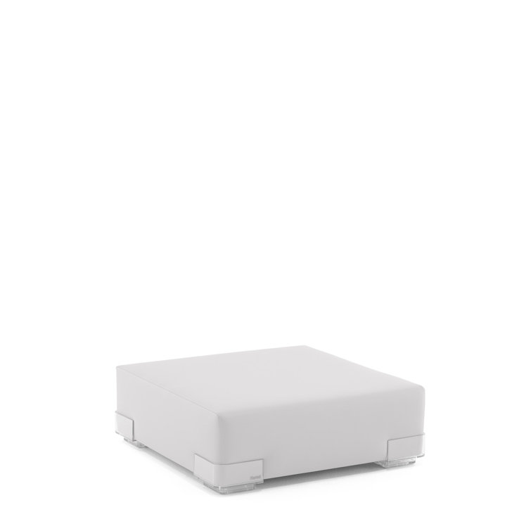 Plastics Tech Modular White Ottoman with Soft Cushions