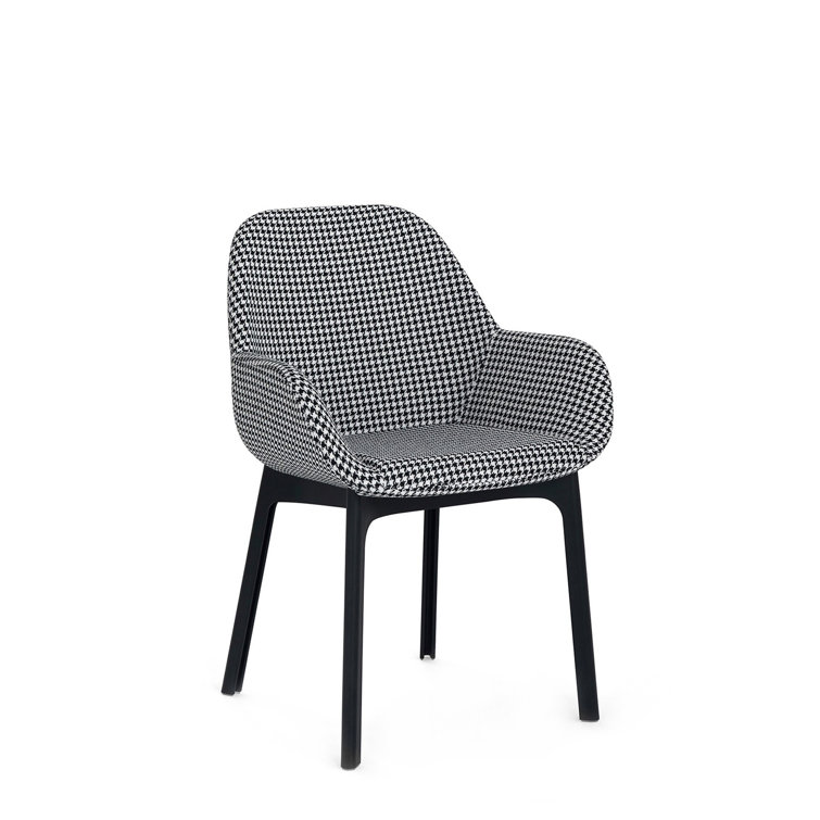 Patricia Urquiola Couture Houndstooth Black Clap Armchair