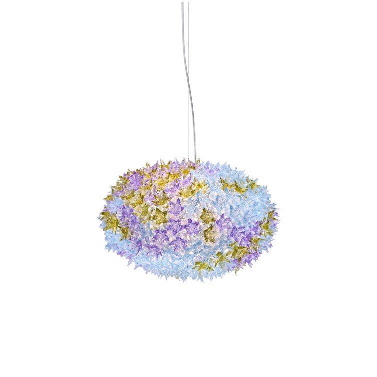Lavender Plastic Globe Pendant Light with Crystal Accents