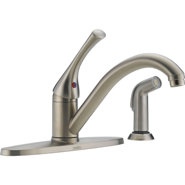 Stainless Steel Single-Handle Kitchen Faucet with Side Sprayer
