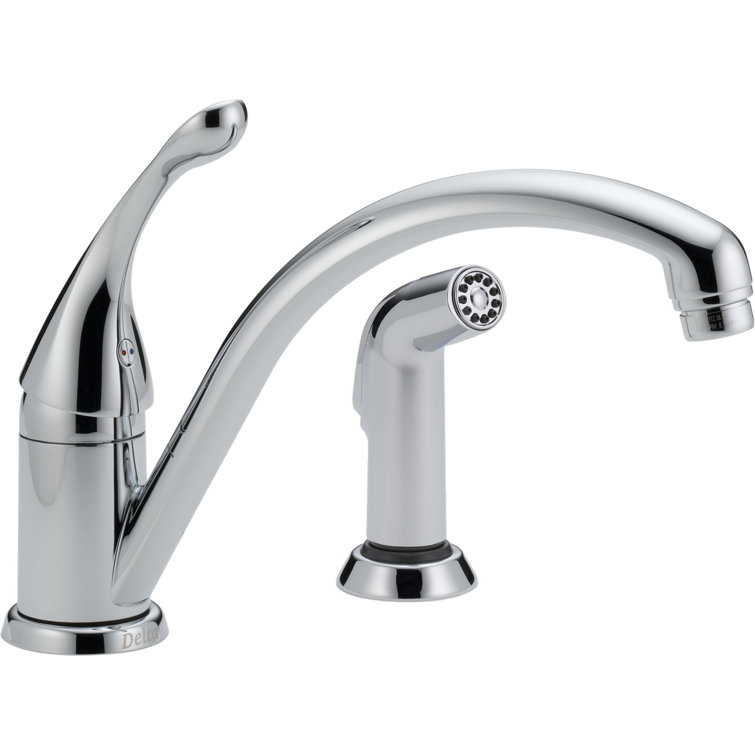 Chrome Single Handle Kitchen Faucet with Side Spray