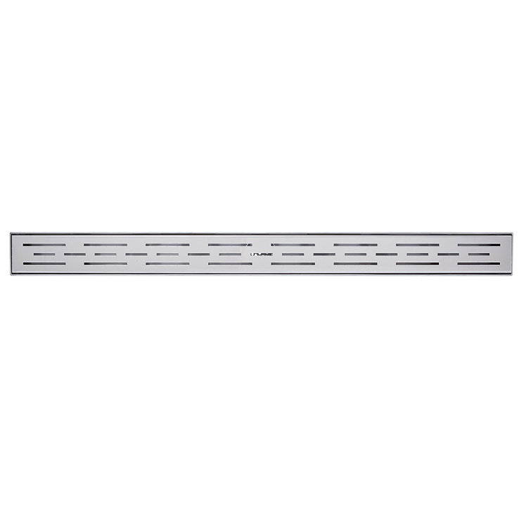 24" Polished Chrome Linear Shower Drain with Offset Grate