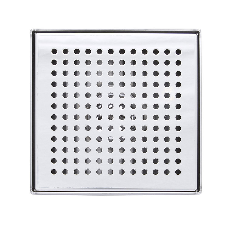 8" Square Brushed Nickel Stainless Steel Shower Drain