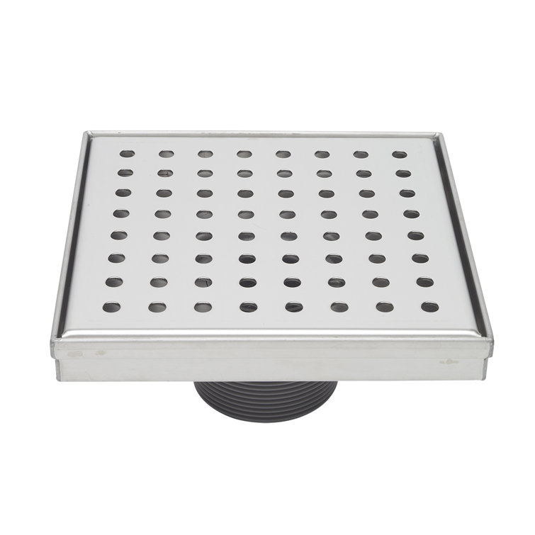 6" Polished Chrome Stainless Steel Square Shower Drain