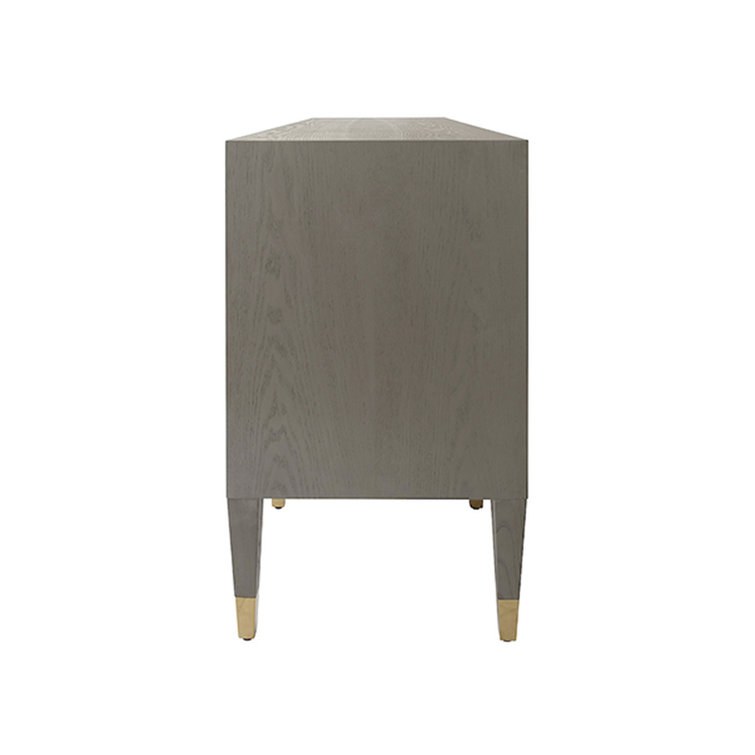 Javon 58'' Gray Solid Wood Sideboard with Brass Accents