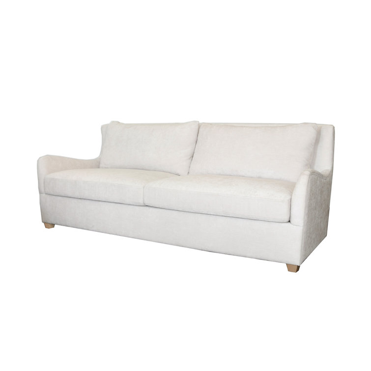 Kaleb 92.5'' White Velvet Upholstered Sofa
